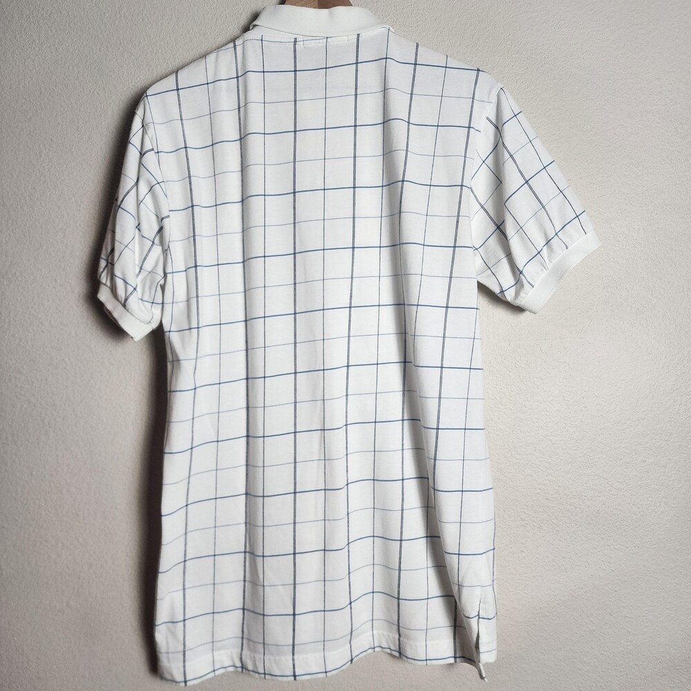 Polo Ralph Lauren Polo Shirt Mens Large White Check Cotton Pony Logo Casual - Picture 7 of 9